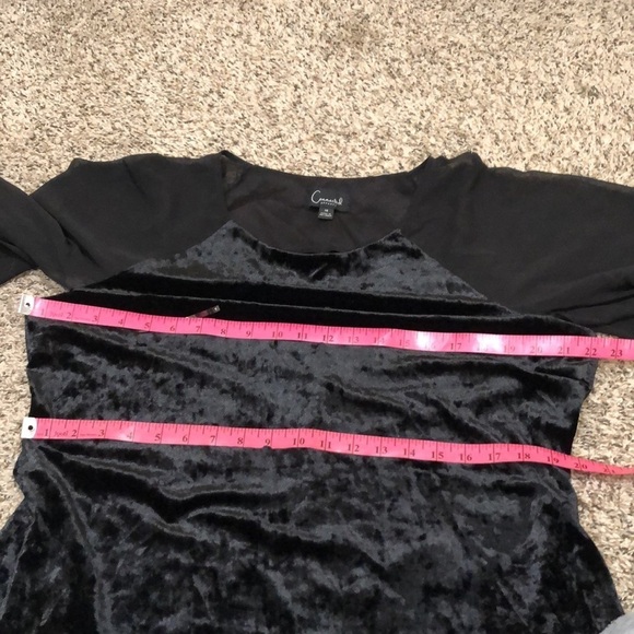 Connected Apparel Dress Size 16 Black Velvet Flutter Caplet Sleeve - Picture 9 of 11